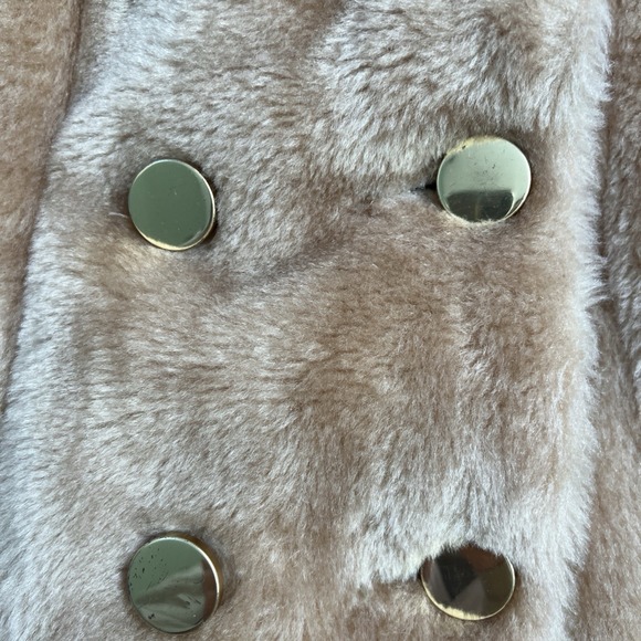 VTG 60's 70's Sears Fashion Place Faux Fur Coat Mid Century Sz M Camel Brown - Picture 5 of 8